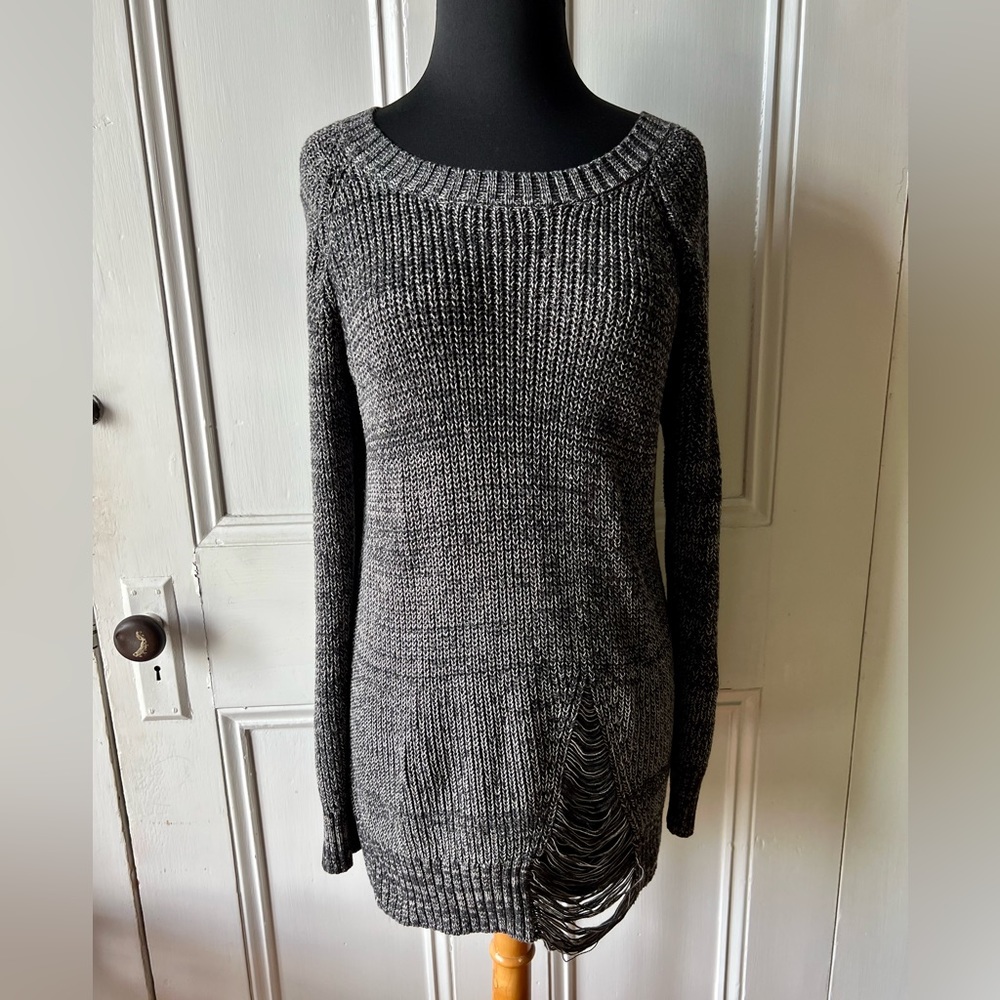 BCBGeneration Long Sleeve Distressed Sweater Small